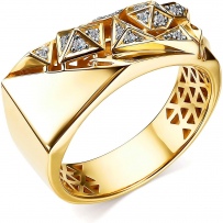 Кольцо с 16 бриллиантами из жёлтого золота (арт. 806396)