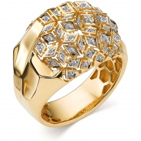 Кольцо с 57 бриллиантами из жёлтого золота (арт. 806399)