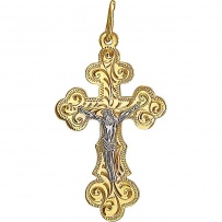 Крестик из комбинированного золота (арт. 825156)