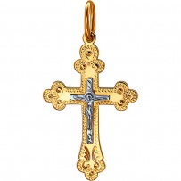 Крестик из комбинированного золота (арт. 825462)