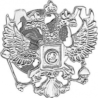 Булавка герб России с бриллиантом из белого золота (арт. 831306)