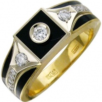 Кольцо с 49 бриллиантами из комбинированного золота 750 пробы (арт. 837811)