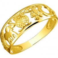 Кольцо Счастья из жёлтого золота (арт. 866665)