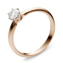 Классическое кольцо с бриллиантом 0.4 карат из красного золота (арт. 990006)