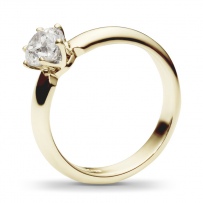 Классическое кольцо с бриллиантом 0.7 карат из желтого золота (арт. 991452)