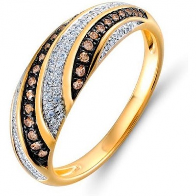 Кольцо с 101 бриллиантом из красного золота