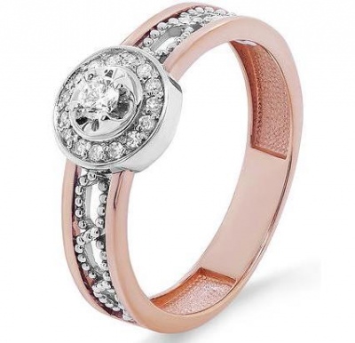 Фото - Кольцо с 16 бриллиантами из красного золота kabarovsky кольцо с 30 бриллиантами из красного золота 11 0590 1010 размер 17 5