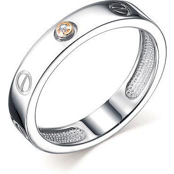 Кольцо с 1 бриллиантом из серебра и золота