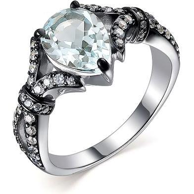 Кольцо с горным хрусталем и фианитами из серебра алькор кольцо с 1 топазом из серебра 01 0372 юстл 00 размер 17