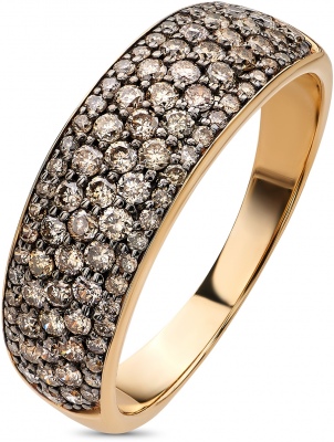 Кольцо с 93 бриллиантами из жёлтого золота