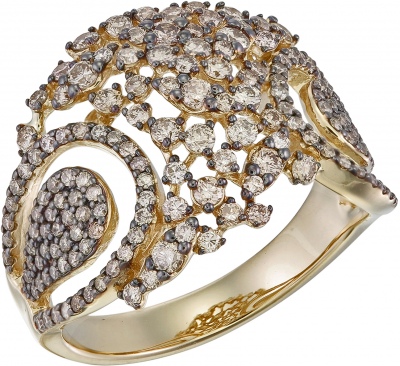 Кольцо с 172 бриллиантами из жёлтого золота