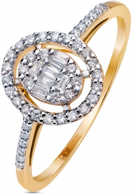Кольцо с 48 бриллиантами из жёлтого золота