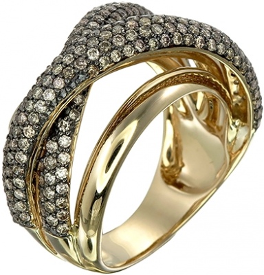 Кольцо с 241 бриллиантом из жёлтого золота