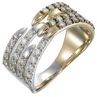 Кольцо с 43 бриллиантами из комбинированного золота