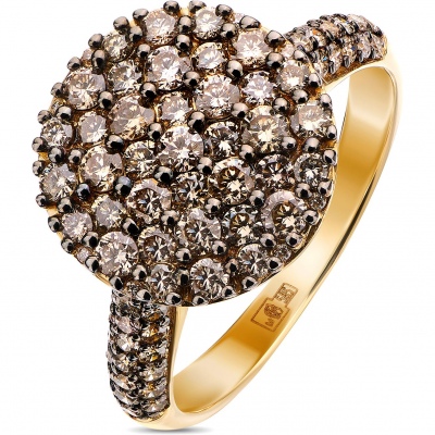 Кольцо с 83 бриллиантами из жёлтого золота