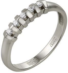 Кольцо с 5 бриллиантами из белого золота master brilliant кольцо с 5 бриллиантами из белого золота 1 106 806 размер 15 5