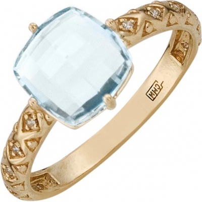 Кольцо с топазом и фианитами из красного золота aloris кольцо с топазом и фианитами из красного золота 120ткц размер 17 5