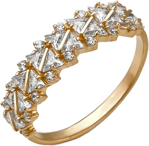 

Кольцо с кристаллами swarovski из красного золота
