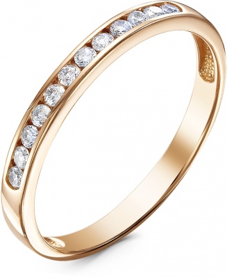 Кольцо с 12 бриллиантами из красного золота