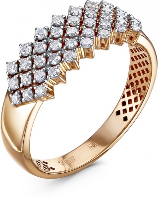 Кольцо с 39 бриллиантами из красного золота
