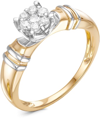 Кольцо с 7 бриллиантами из красного золота