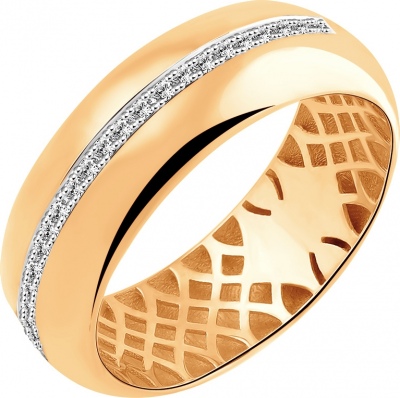 Кольцо с 25 бриллиантами из красного золота