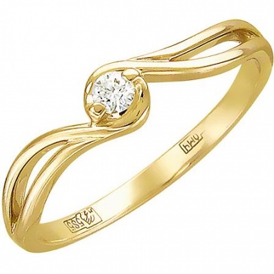 

Кольцо с бриллиантом из желтого золота