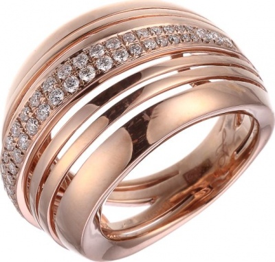 Кольцо с 48 бриллиантами из красного золота