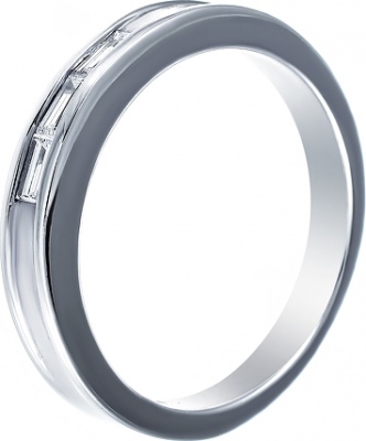 Кольцо с 3 бриллиантами из белого золота