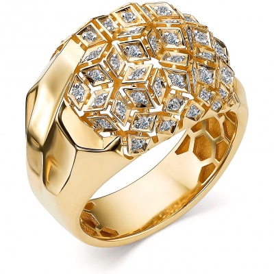 Кольцо с 57 бриллиантами из жёлтого золота