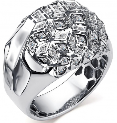 Кольцо с 57 бриллиантами из белого золота