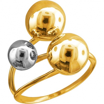 Кольцо Шарики из комбинированного золота