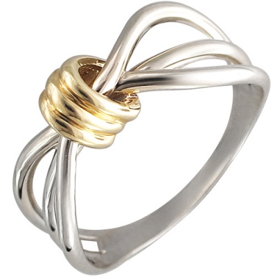 Кольцо Узелок из комбинированного золота