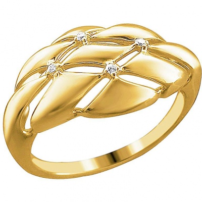 Кольцо с 4 фианитами из жёлтого золота эстет кольцо с 11 фианитами из серебра у15к250200 4 размер 18