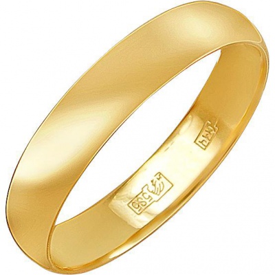 Обручальное кольцо из жёлтого золота