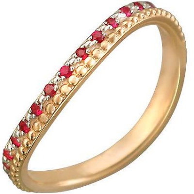 Кольцо с 13 рубинами из красного золота