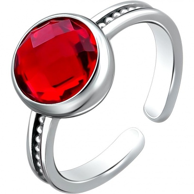 Кольцо с 1 сапфировым стеклом из серебра