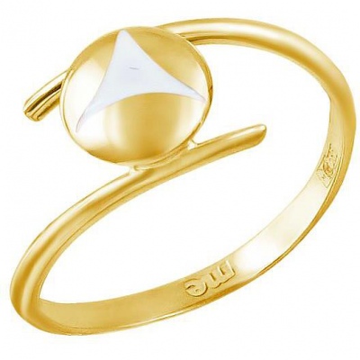 Кольцо с 1 эмалью из жёлтого золота
