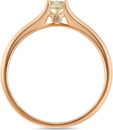 Кольцо с 3 бриллиантами из красного золота (арт. 2000410)