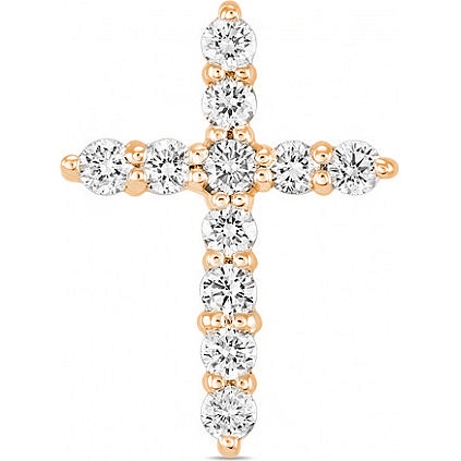 Крестик с 11 бриллиантами из красного золота (арт. 2001931)