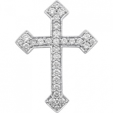 Крестик с 29 бриллиантами из белого золота (арт. 2003083)