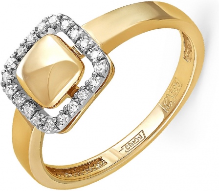 Кольцо с 20 бриллиантами из жёлтого золота (арт. 2040277)
