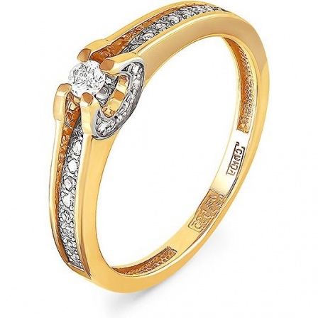 Кольцо с 25 бриллиантами из жёлтого золота (арт. 2040431)