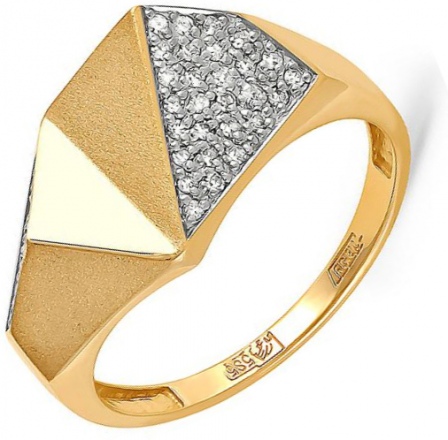 Кольцо с 45 бриллиантами из жёлтого золота (арт. 2040743)