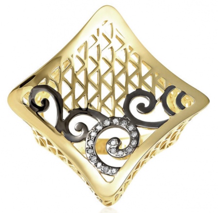 Кольцо с 18 бриллиантами из жёлтого золота (арт. 2042530)