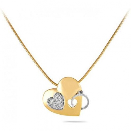 Колье Сердце с 26 бриллиантами из жёлтого золота (арт. 2042676)