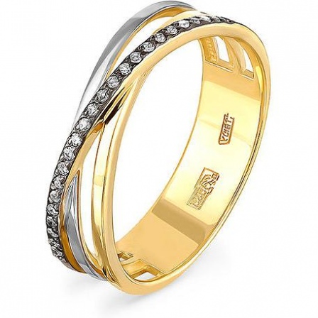 Кольцо с 25 бриллиантами из жёлтого золота (арт. 2042793)