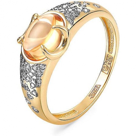 Кольцо с цитрином и бриллиантами из жёлтого золота (арт. 2044409)