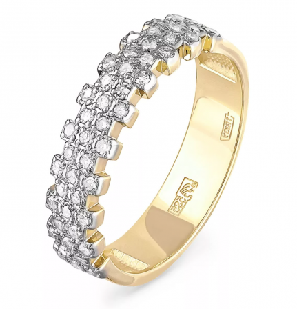 Кольцо с 48 бриллиантами из жёлтого золота (арт. 2044441)