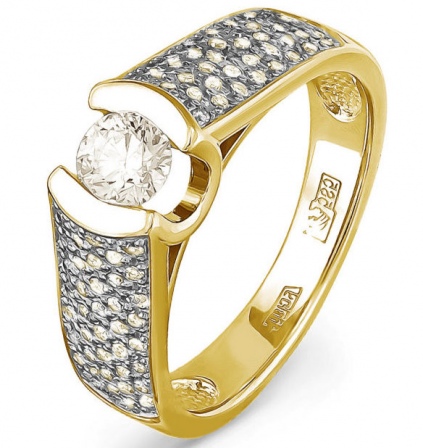 Кольцо с 83 бриллиантами из жёлтого золота (арт. 2047159)